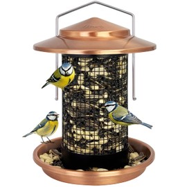 Metal Peanut Bird Feeder for Outdoors, Chew Resistant, 2.2lbs, 1Pk, Copper