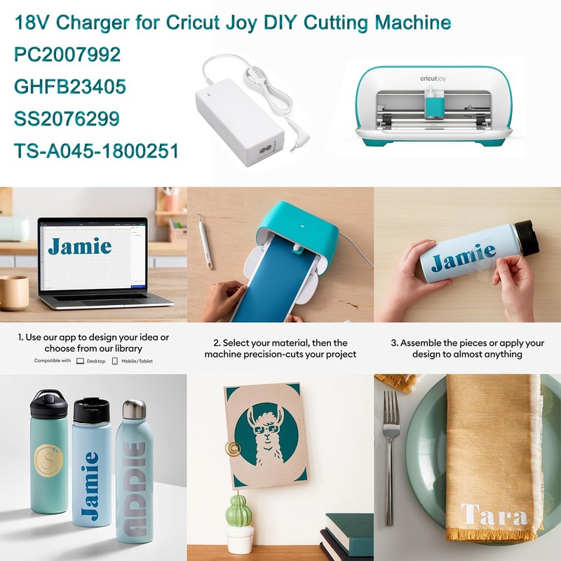 lojiraz 18V Charger Power Cord for Cricut Joy Smart Cutting