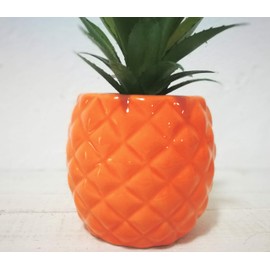 Artificial Potted Succulent 7.8" Pineapple Home Deco Tabletop Decoration (Orange)