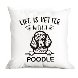 huester Poodle Pillow Covers 18x18,Poodle Gifts,Poodle Gifts for Poodle Lovers,Poodle Decor,Poodle Mom Gifts,It's Not Dog Hair It's Poodle Glitter Throw Pillow Covers