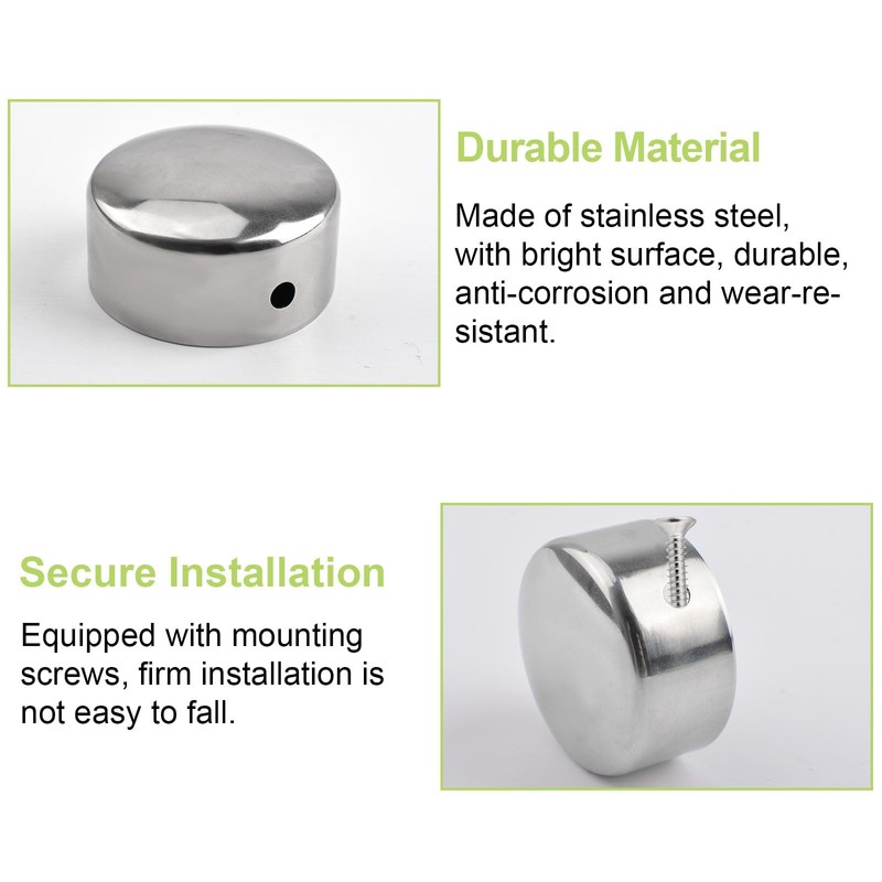 UFURMATE Handrail End Cap, 8PCS Stainless Steel Round Handrail End
