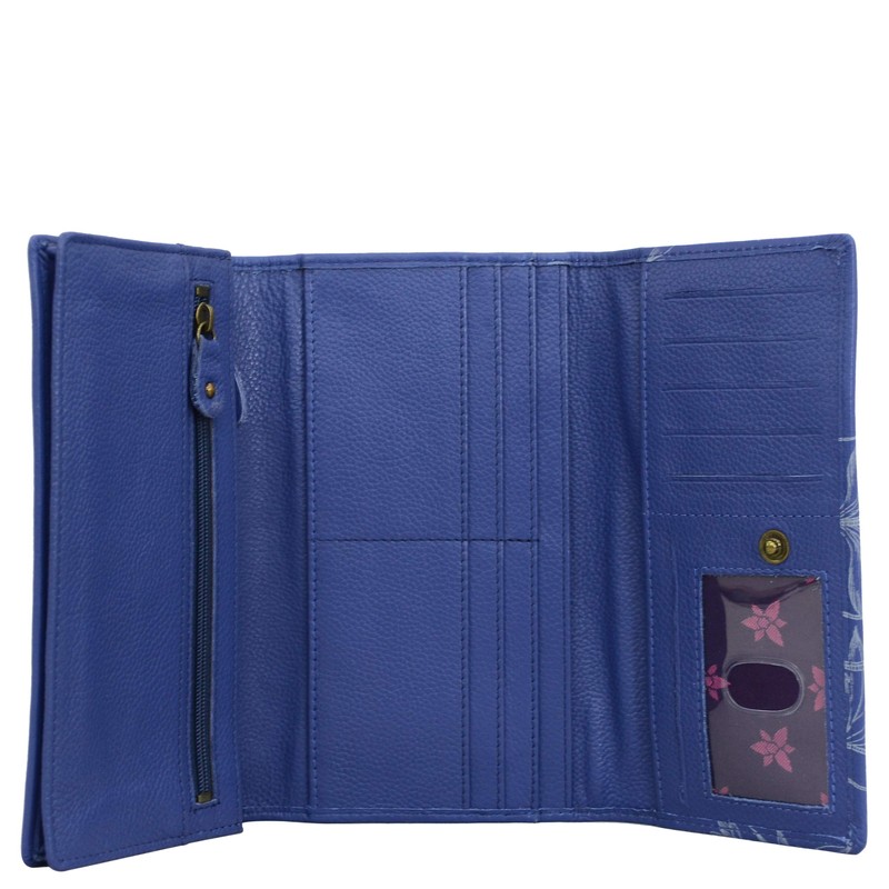 Anuschka Hand-Painted Genuine Leather RFID Blocking Women's Three Fold Wallet