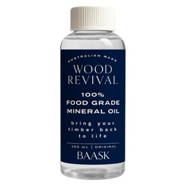 Chopping Board Oil 100ml Food Grade Mineral Oil Made in Australia- Conditions & Protects Wooden Cutting Boards, Utensils and More by BAASK