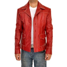 Fight Club Brad Pitt Tyler Durden Sheep Leather Jacket (L)