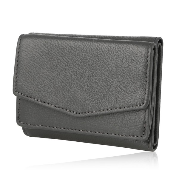 LASIEM Men's Mini Wallet, Folding Wallet, Tri-Fold, Compact, Genuine Leather,