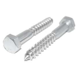 Hexagon Wood Screws 7 x 80 Pack of 6 Stainless Steel A2 / V2A Wood Construction Key Screws DIN 571 - Rustproof