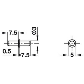 HARDWARE FOR YOU LTD PACK OF 10 SHELF SUPPORT PLUG FOR A 3MM HOLE BOOK CASE SHELF SUPPORT PINS PEG STUD STEEL