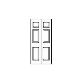 MASONITE 0201610300792VVV030010 Primed White 30 x 80" Masonite Bi-Fold 6-Panel Door