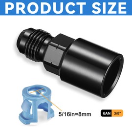 6AN Male to 3/8" SAE Quick Connect EFI Fitting Oil Fuel Adapter Aluminum 2PCS