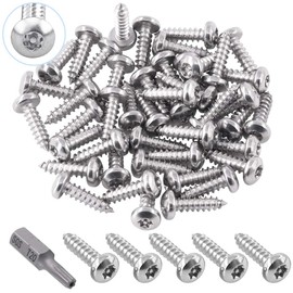 Glarks 51Pcs #8 x 1/2'' Button Head Torx Security Sheet Metal Screws Stainless Steel Tamper Resistant Screws Set with T20 Bit (50pcs #8 x 1/2'')