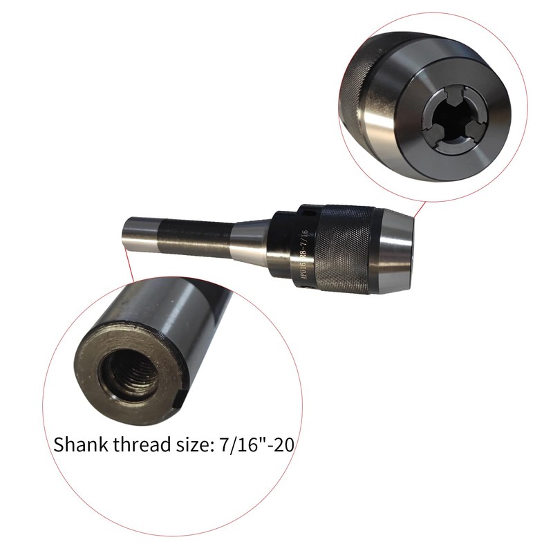 Lzcdelyxiao R8 Drill Chuck, 1/8"-5/8" (3-16mm) Heavy-Duty Keyless Drill Chuck