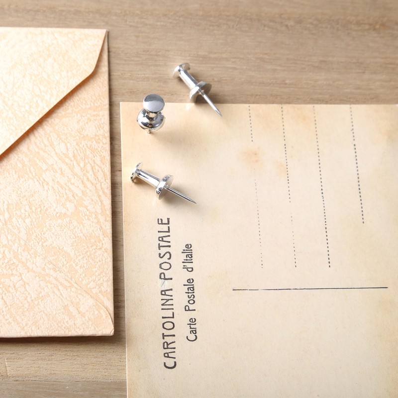 Silver Push Pins, 20 Pcs Metal Thumb Tacks Drawing Pins