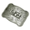 Moranse Silver Religion Cross Kneeling Prayer Design Western Cowboy Rectangle