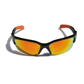 Polarized Sports Wrap Around Sunglasses Perfect for Fishing Cycling (Black, Orange)