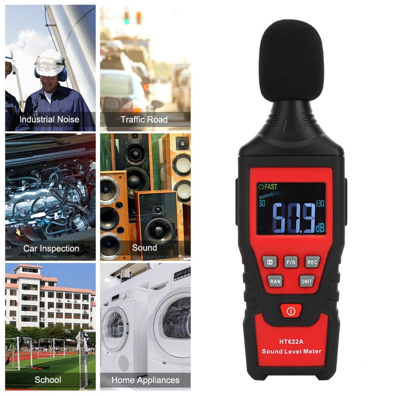 HT622A 30dB‑130dB Digital LCD Sound Level Meter Voice Tester Noise