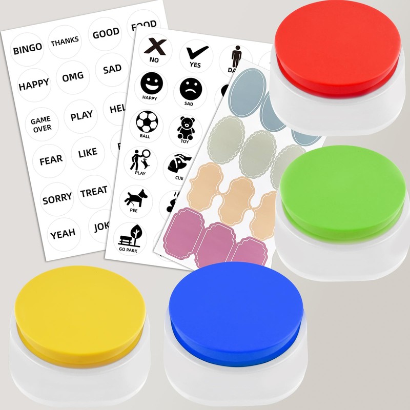 Rechargeable Pet Training Buttons - 30s Voice Recording Buttons for