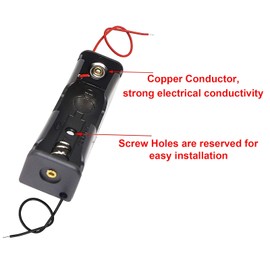 hrsyyl 10pcs Single AA Battery Holder 1x 1.5V AA Battery Holder AA Battery Holder with Wires