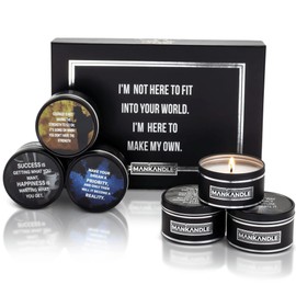 Scented Candles for Men, Aromatherapy Mens Candle, Masculine Candle w/Inspirational Words, Unique Gifts for Men, Relaxing Gifts for Men, Stress Relief Gifts for Men, Relaxation Gifts for Men, 6 Pack