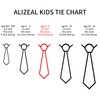 Alizeal Boys 13inches Length Flower Pattern Neckties, Black+Gray