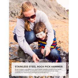 INCLY 15 PCS Geology Rock Pick Hammer Kit, 32oz Hammer & 3 PCS Digging Chisel...