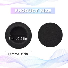 XNIVUIS Pack of 200 Foam Ear Pads, Replacement Tips, Replacement Ear Pads, Ear Pads, Foam Ear Pads, Ear Plugs for Headphones, Earphones 15-19 mm (Black)