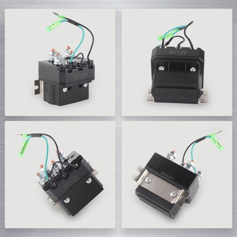 Winch Solenoid Relay, Black Heavy Duty Electric Contactor ATV UTV's