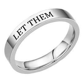 ULLKEL Let Them Ring Self Worth Motivation Ring to Sorority Sisters Best Friends Inspirational Friendship Gift Jewelry for Women, 9, Metal, No Gemstone
