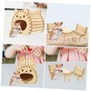 Angoily Natural Wood Hamster House Toy Hamsters Foraging Bed Coconut