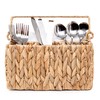 KOLWOVEN Wicker Utensil Caddy Carrier, Wicker Flatware Organizer, Hand Woven