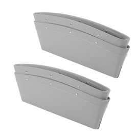 Motoforti Universal Car Seat Storage Front Seat Gap Filler Car Seat Gap Organizer Car Storage Accessories for Key, Coin, Card, Phone, Leather, Grey