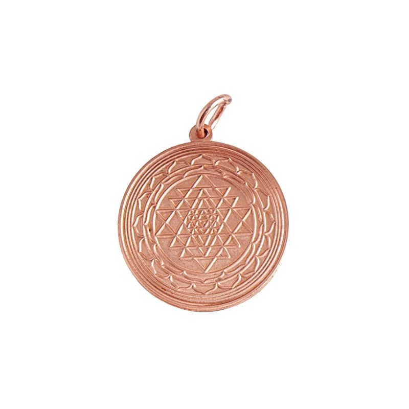 Copper Shri Yantra Pendant Approx 30mm