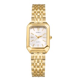 Avaner Women's Bracelet Square Watches: Gold Silver Stainless Steel Strap Analog Quartz Elegant Wrist Watches