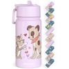 BEARFOOT Children's Stainless Steel Water Bottle with Straw - Thermos
