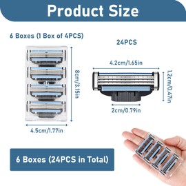 Pack of 24 Mach3 Razor Blades for Razors, Razor Blades Refills Replacement Blades for Wet Razors Men with 3 Layer Blades for Precise Cut, Durable and Skin-friendly Precision Blades