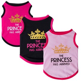 DOTEYAYP Dog Shirt 3 Pcs Summer Cotton Vests for Small Dog Cats Boy Girl (Princess, Medium)