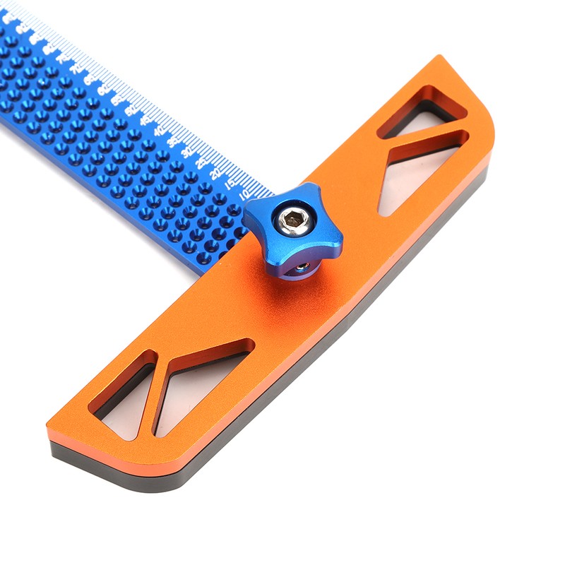 Hole Ruler Aluminum Alloy Multifunctional T Type Square Woodworking Measuring