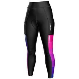 Sparx Women Padded Bike Tights Cycling Shorts Bicycle Pants (Navy, 2XL)