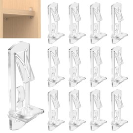 MARRTEUM 40Pcs Plastic Locking Shelf Support Pegs, 5mm Clear Self-Locking Pins Brackets Clips Holders for 5mm Diameter Peg x 3/4" Thick Shelves, Cabinet, Furniture, Bookshelves