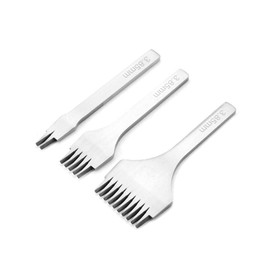 White Steel 2/5/10 Punch, Pricking Iron Leather Pricking Iron Prong Tool Set Lacing Stitching Chisel Set For Leather Crafts (Pitch 3.85mm)