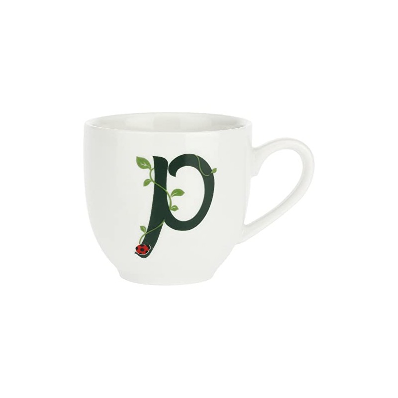 Porcellana Solotua Coffee Cup with Saucer Letter 'P' 3 Oz