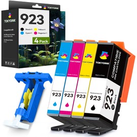 TOKYOINK 923 Ink Cartridges Combo Pack Replacement for HP 923 Ink Cartridges Work for OfficeJet 8122e OfficeJet Pro 8135e 8138e 8139e Printer Without Chip (4 Pack)