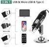 Wireless 3-in-1 Digital Microscope Handheld USB HD Inspection Camera 50x-1600x