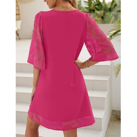 LookbookStore Summer Dresses for Women 2024 Date Night Dresses Spring Dresses for Women Knee Length Wedding Guest Dresses for Women Cocktail Dress Aurora Pink Size XX-Large Fits Size 20 / Size 22