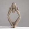 ANCLLO Abstract Sculpture Statue Thinker Sandstone Resin for Hotel Home
