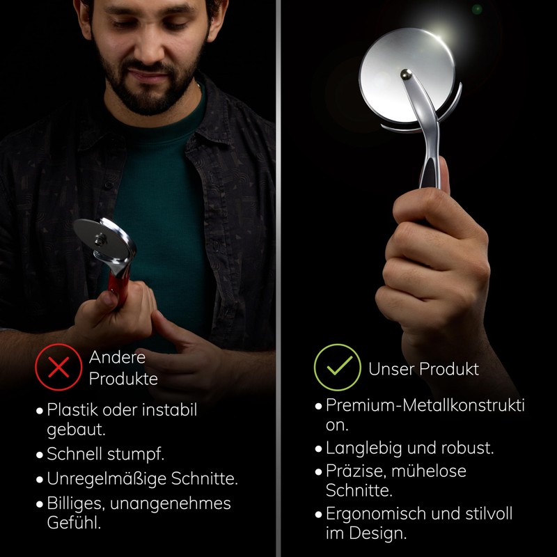 Cready Proslice Premium Stainless Steel Pizza Cutter Pizza Roller &