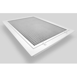 HVAC Premium 14" x 25" Cube Core Eggcrate Return Air Filter Grille for 1" Filter - Aluminum - White [Outer Dimensions: 16.5" x 27.5"]