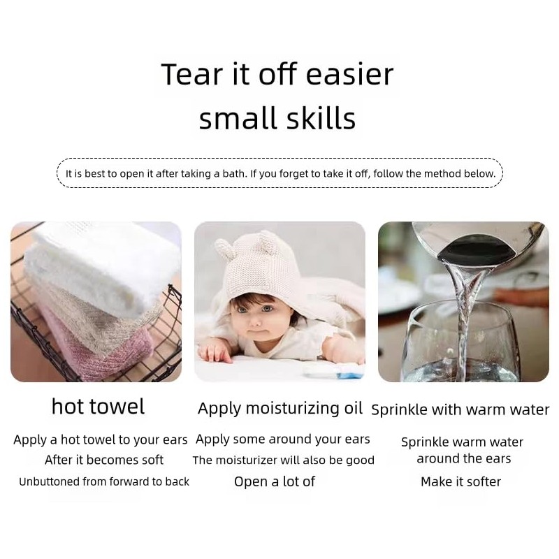 Pack of 100 Ultra Thin Transparent Ear Covers for Showering
