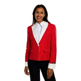 Suitmeister Women's Santa Faux Fur Blazer - Christmas Outfit - Stylish - -Size L - Red