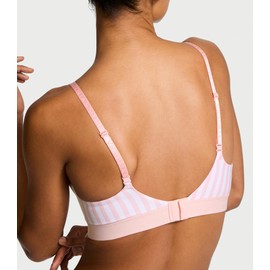 Victoria's Secret Fashion Show '24 Women's Shine Patch Lightly Lined Wireless Bra, Pink Stripe, 36B