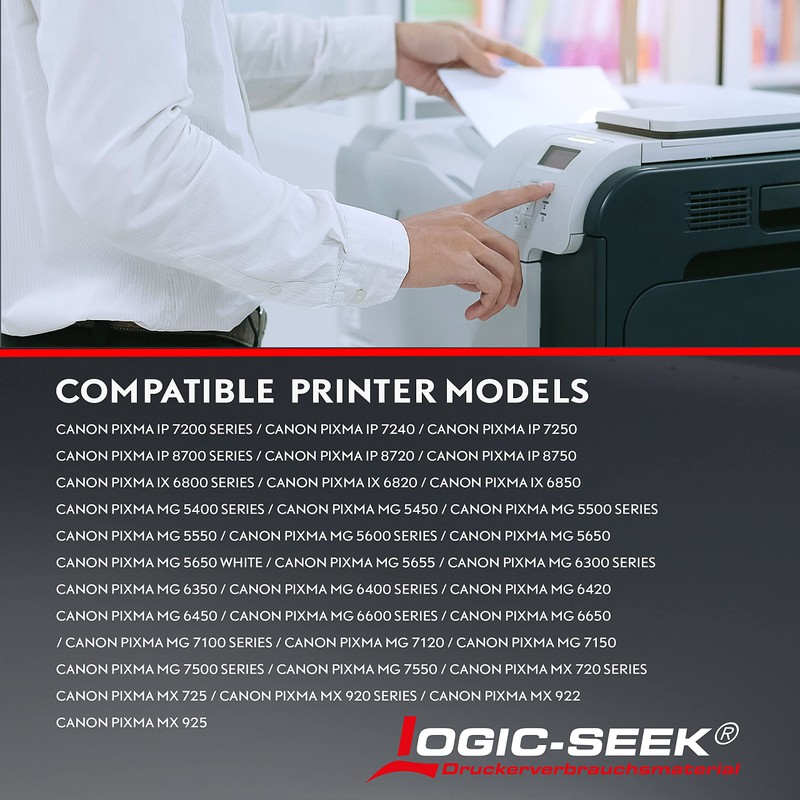 Logic-Seek 10 Printer Cartridges Compatible with Canon PGI550XL LS-CLI551XL with